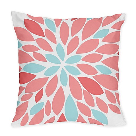 Buy Sweet Jojo Designs Emma Throw Pillows in White/ Turquoise (Set of 2) from Bed Bath & Beyond