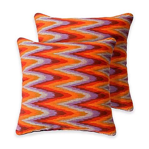 Zenez 18-Inch Square Throw Pillows in Orange (Set of 2) - Bed Bath & Beyond