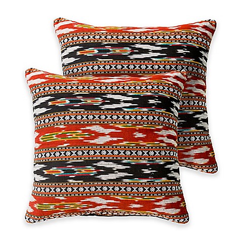 Karina 18-Inch Square Throw Pillows in Rust (Set of 2) - Bed Bath & Beyond