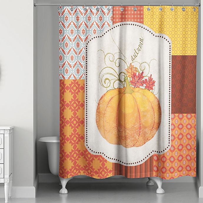OneHoney Shower Curtain for Bathroom Watercolor Farm Pumpkins Cotton Wreath Waterproof Polyester Fabric Machine Washable Autumn Bath Curtains for Showers and Bathtub
