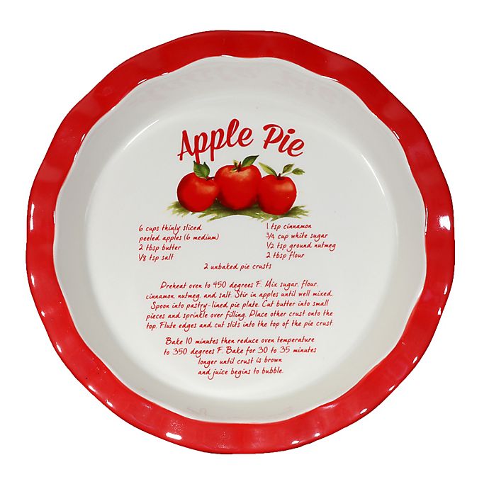 10-Inch Decorative Ceramic Apple Pie Plate
