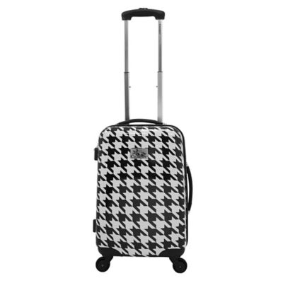 Chariot Bird Houndstooth Carry On Spinner Suitcase in White Butterfly ...