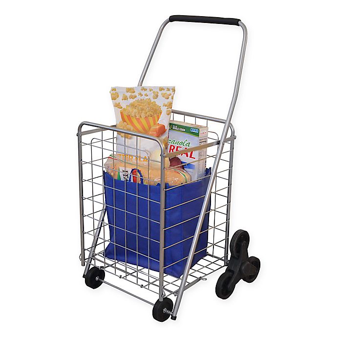 Heavy Duty Large Shopping Cart Utility Cart Foldable Trolley Stair Climbing Cart 