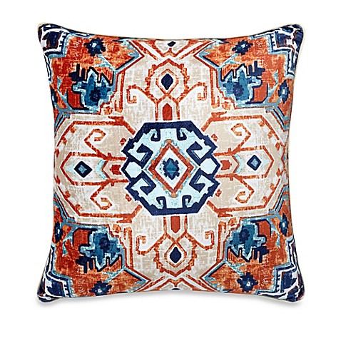 Veracruz 20-Inch Square Throw Pillow in Orange - Bed Bath & Beyond