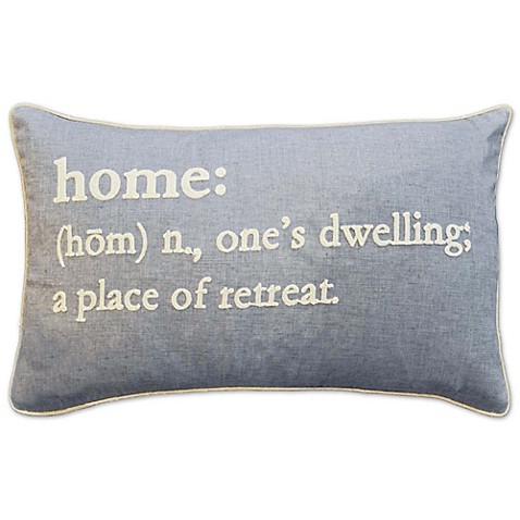 Home Definition Oblong Throw Pillow in Grey - Bed Bath & Beyond