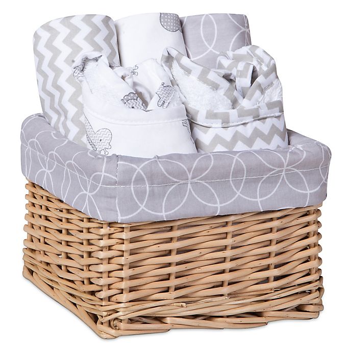 Trend Lab® 7-Piece Feeding Basket Gift Set in Safari Grey