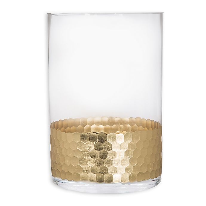 Home Essentials & Beyond Etched Honeycomb Candle Holder in Gold