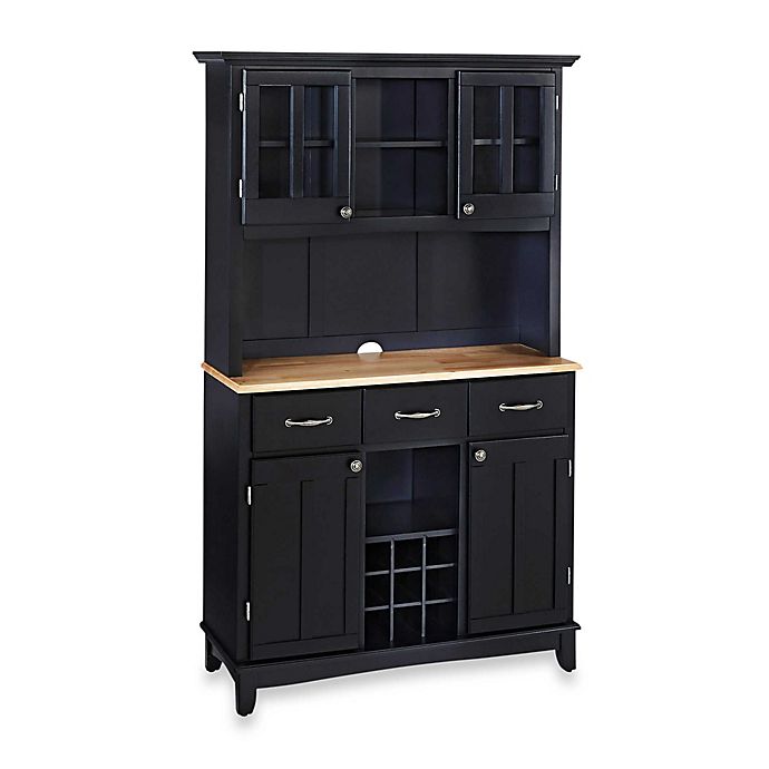 Home Styles Natural Wood Top Large Buffet/Server with Hutch
