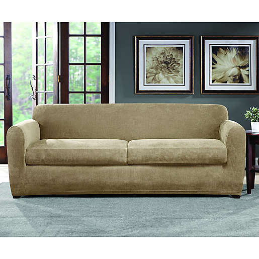 Sure Fit Ultimate Stretch Chenille, Sure Fit Stretch Piqué 3 Seat Individual Cushion Sofa Covers