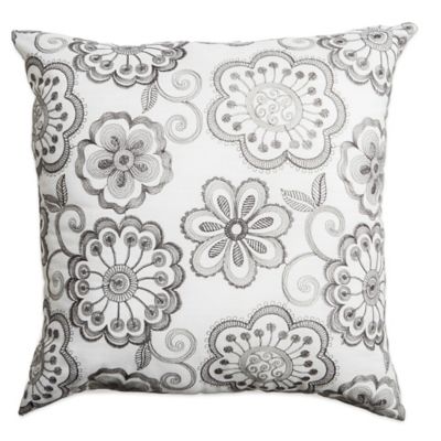 Softline Home Fashions Floral Embroidery Square Throw Pillow - Bed Bath ...