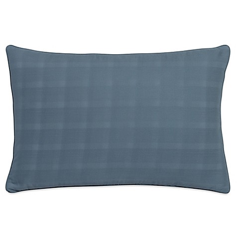 Buy Portico Glacier Bay Organic Plaid Oblong Throw Pillow in Blue from Bed Bath & Beyond