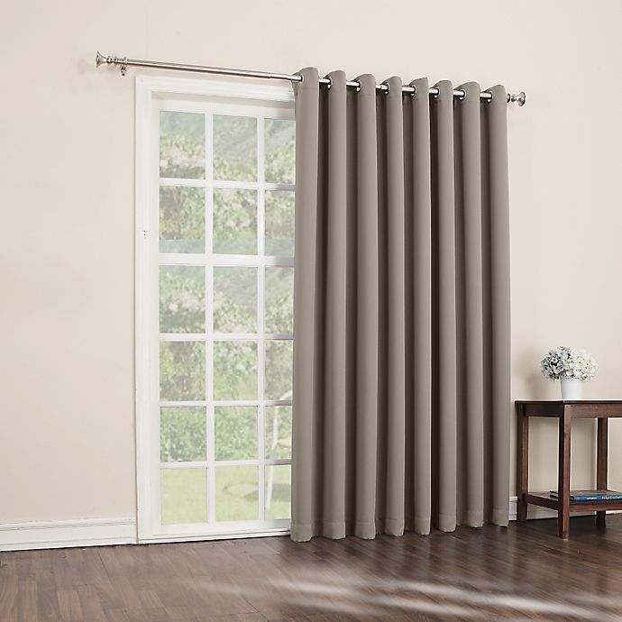 Sun Zero® Mariah 84-Inch Grommet 100% Blackout Patio Door Curtain Panel in Stone (Single)