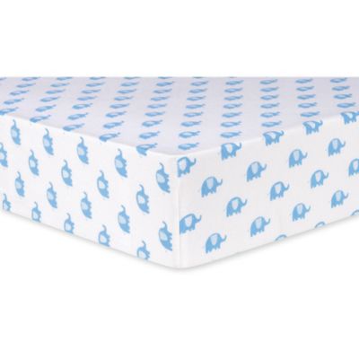 Trend Lab Elephants Deluxe Flannel Fitted Crib Sheet In Blue