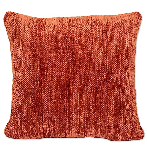 Buy Streamers Chenille Square Throw Pillow in Rust from Bed Bath & Beyond