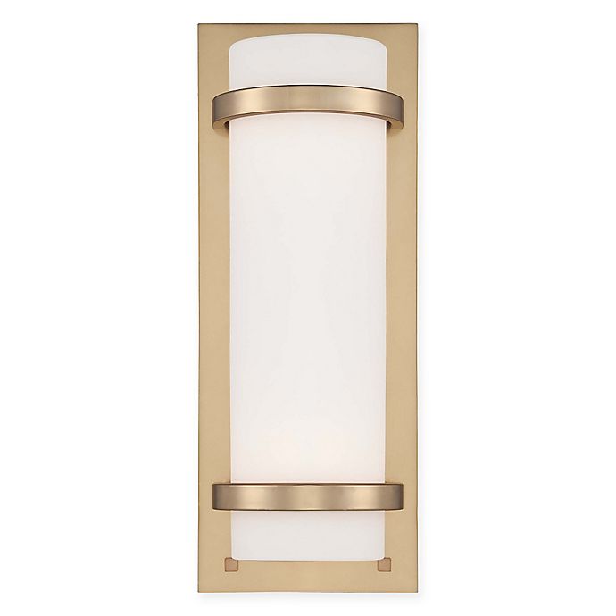 Minka Lavery® 2-Light Wall Sconce in Honey Gold with Etched Opal Glass Cylinder Shade