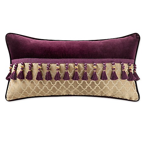 Buy Waterford Linens Carlotta Tassel Oblong Throw Pillow in Gold/Purple from Bed Bath & Beyond
