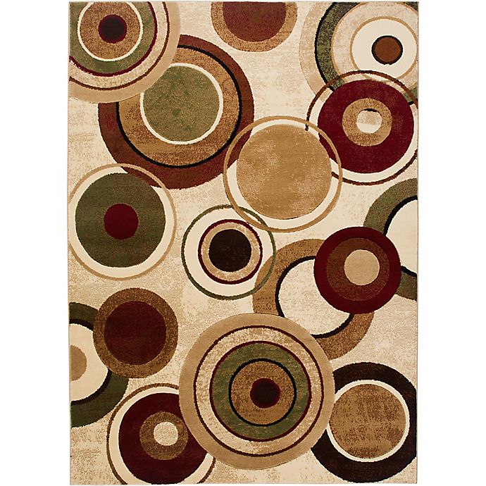 Home Dynamix Tribeca Radiating Circles Area Rug in Ivory/Multicolor
