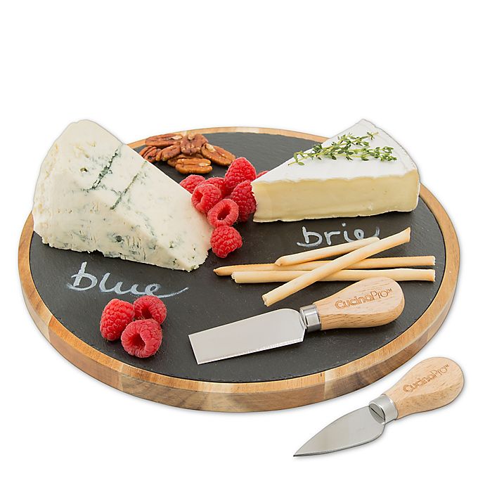 CucinaPro™ Lazy Susan Slate Cheese Plate