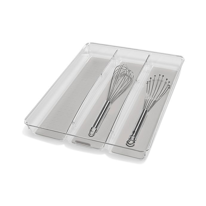 madesmart® Clear Collection 3-Compartment Large Utensil Tray