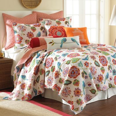 Adele Reversible Quilt Set in Orange/White - Bed Bath & Beyond