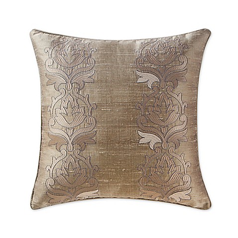 Buy Waterford Linens Chateau Lake 16-Inch Square Throw Pillow in Taupe from Bed Bath & Beyond