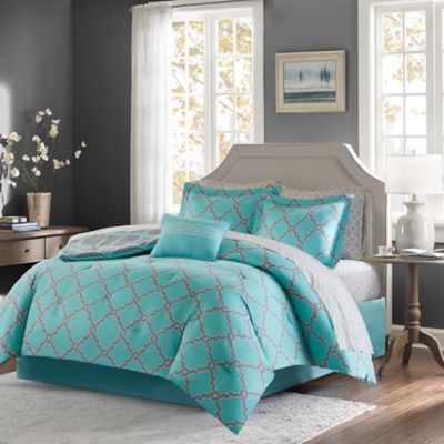 madison park essentials merritt reversible complete comforter set blac