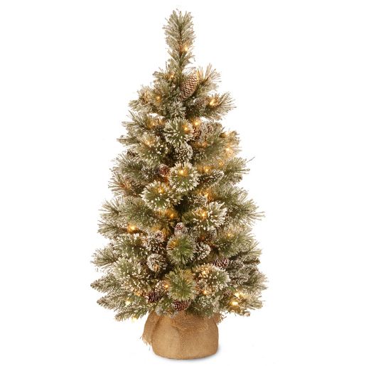 National Tree Company Pre Lit Glittery Bristle Pine Christmas Tree W Led Lights Bed Bath Beyond