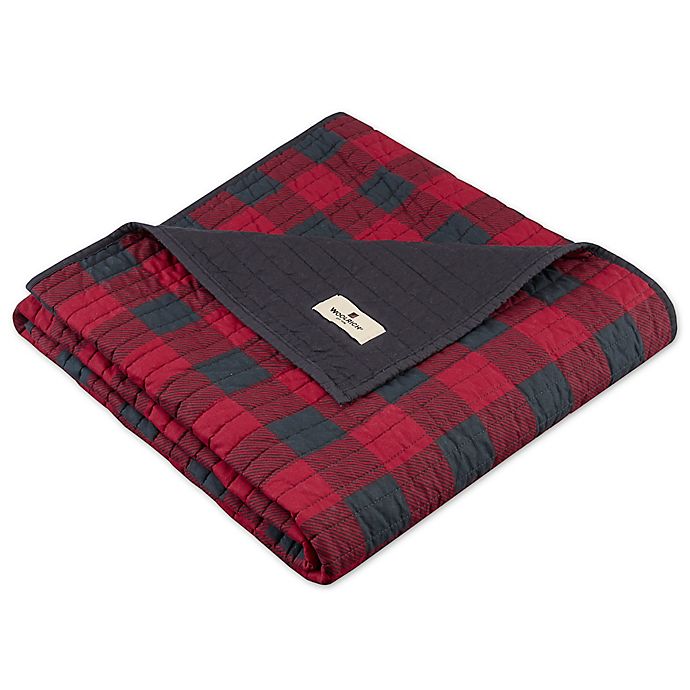 Woolrich Check Quilted Throw in Red
