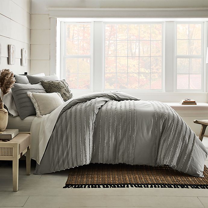 Bee & Willow™ Striped Cranston 3-Piece King Duvet Cover Set in Grey
