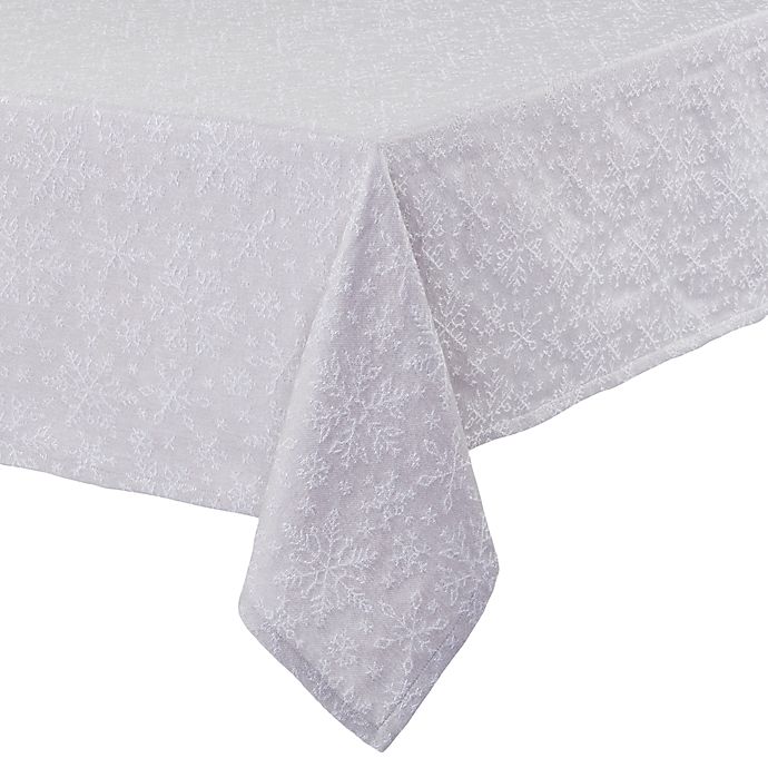 Bee & Willow™ Jacquard Snow Tablecloth in White