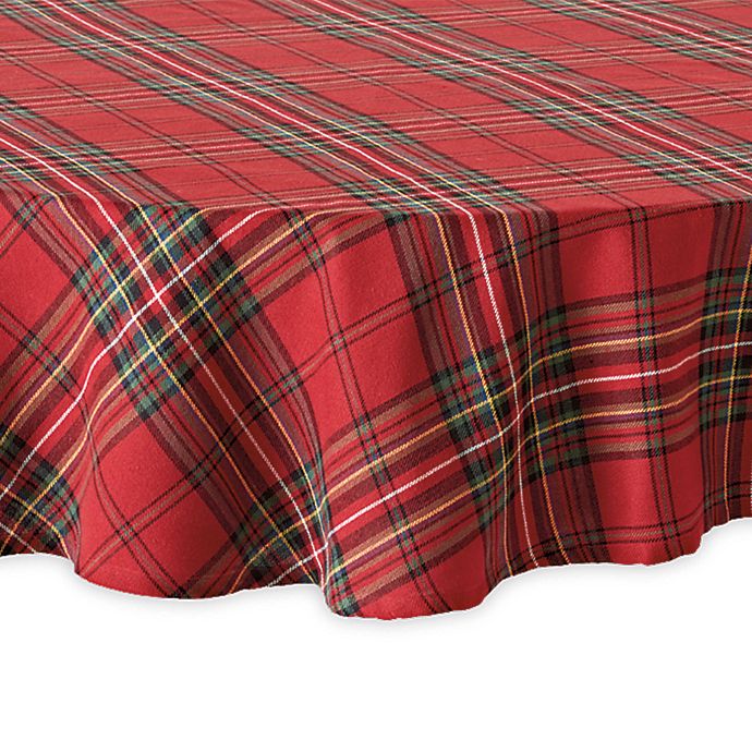 Bee & Willow™ Plaid  70-Inch Round Tablecloth in Red