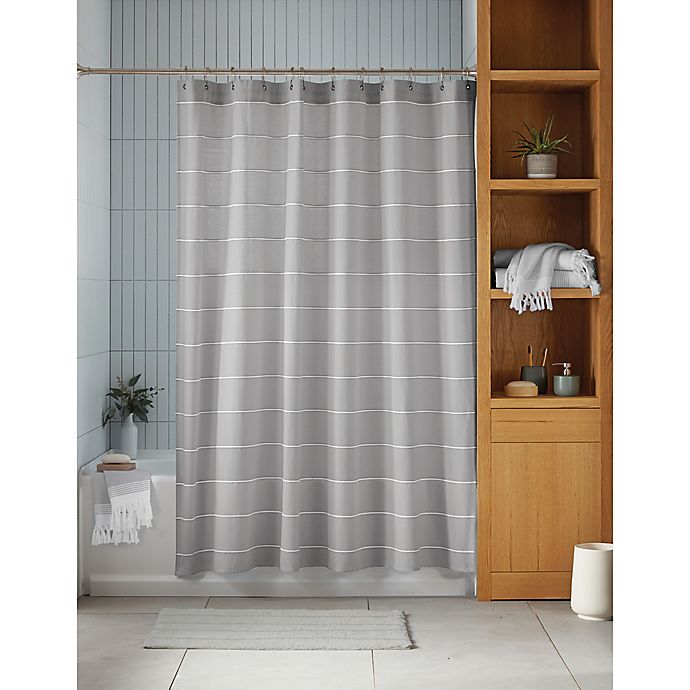 Haven™ Pebble Stripe Organic Cotton Shower Curtain