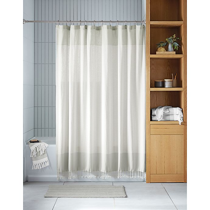 Haven™ Two Tone Organic Cotton Shower Curtain