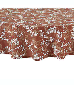 Mantel redondo de algodón con diseño de hojas de 1.77 m
