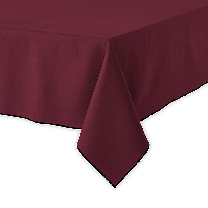 Studio 3B™ Merrowed Linen Blend 60-Inch x 144-Inch Oblong Tablecloth in Wine