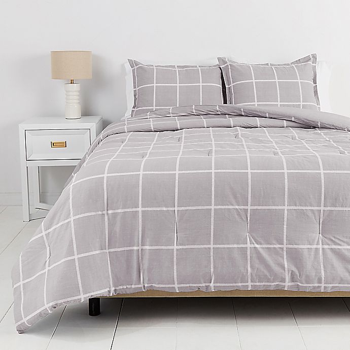 Simply Essential™ Garment Washed 2-Piece Twin/Twin XL Duvet Cover Set in Grey