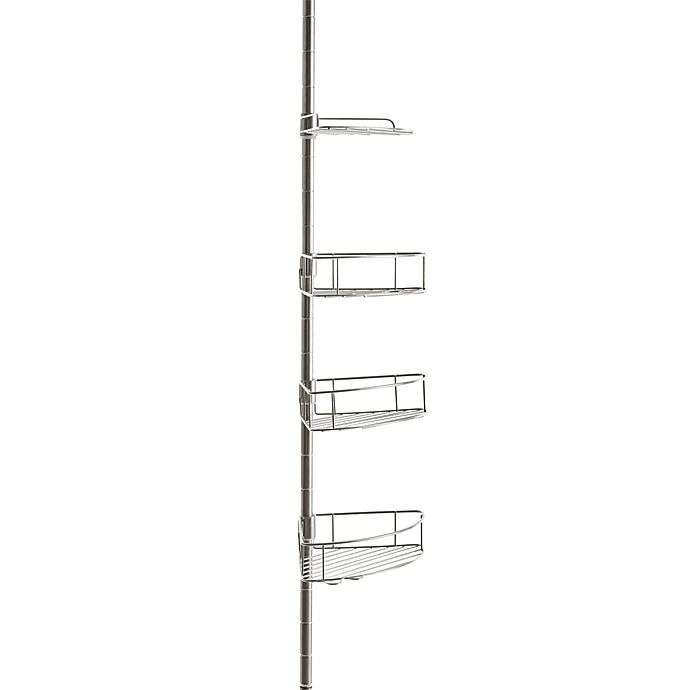 Simply Essential™ 4-Tier Shower Pole Caddy in Sterling