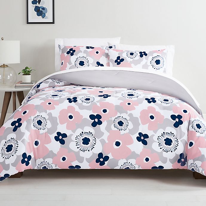 Simply Essential™ Abstract Blooms 3-Piece Reversible Duvet Cover Set