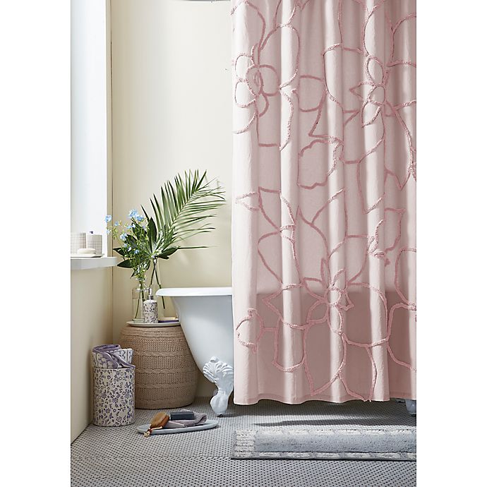 Wild Sage™ 72-Inch x 72-Inch Corinna Tufted Floral Shower Curtain in Dusky Pink