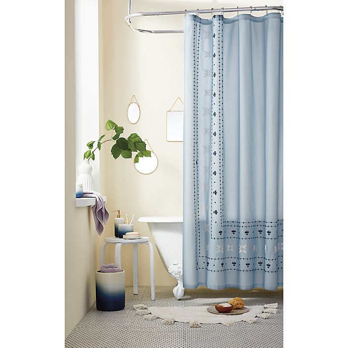 Wild Sage™ Alana Embroidered Shower Curtain in Blue