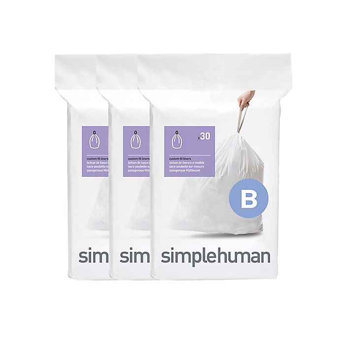6 Liters SIMPLEHUMAN Custom Fit Trash Can Liner B 1.6 Gallons 30-Count 