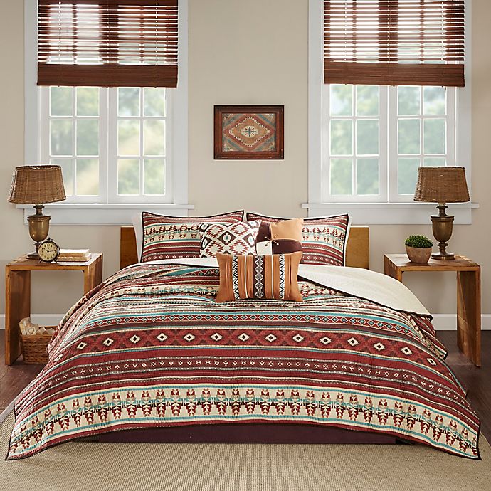 Madison Park Taos 6-Piece Full/Queen Coverlet Set in Spice