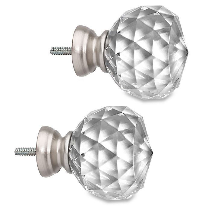 Cambria Premier Twist Ball Finials Polished Nickel Set of 2 NEW 