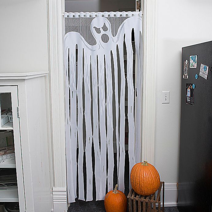 ITEM A188 HERITAGE LACE WHITE HALLOWEEN GHOST DOOR/WINDOW/CURTAIN PANEL BOO 