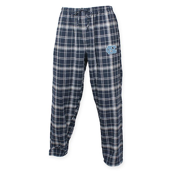 University of North Carolina Men's Flannel Plaid Pajama Pant with Left Leg Team Logo