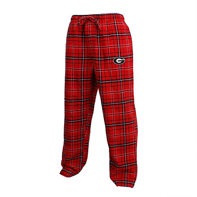 University of Georgia Men's Flannel Plaid Pajama Pant with Left Leg Team Logo