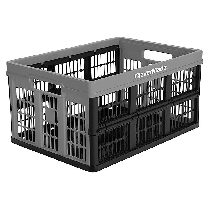 CleverMade® CleverCrate 45-Liter Collapsible Utility Crate in Grey