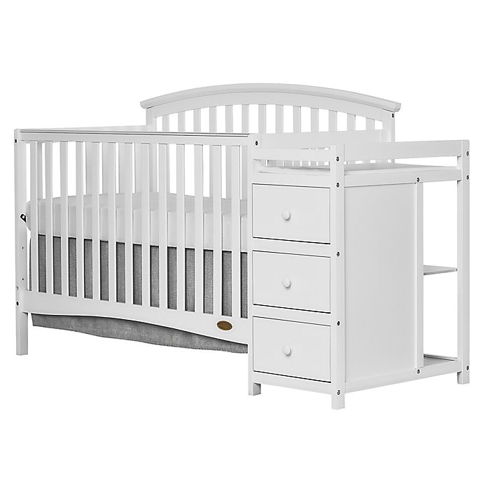 Dream On Me Niko 5-in-1 Convertible Crib and Changer in White