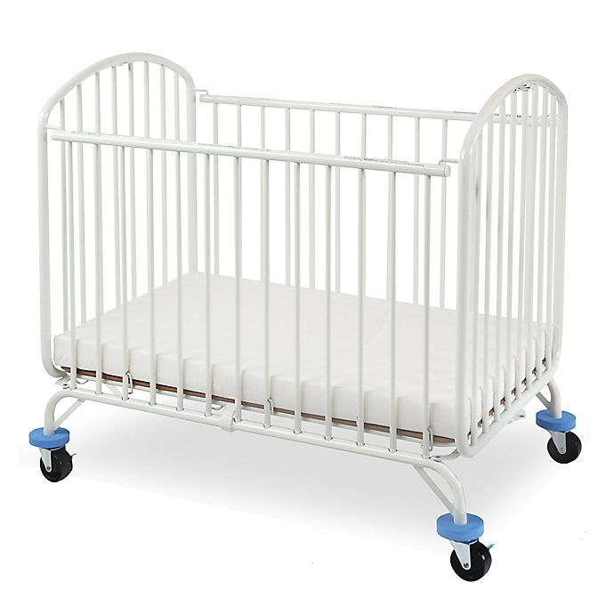 LA Baby® Folding Arched Portable Metal Mini Crib in White