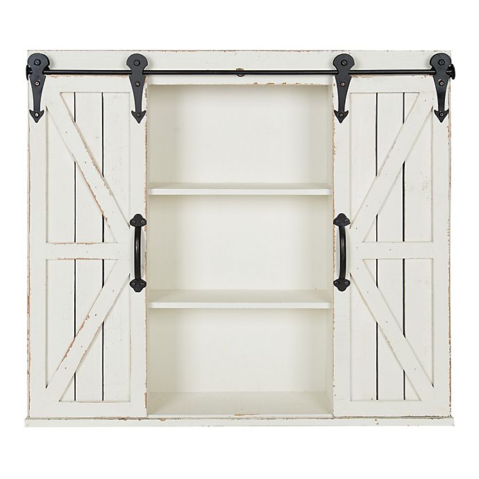 Kate and Laurel™ Cates 30-Inch x 27-Inch Decorative Wood Wall Cabinet in White